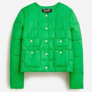 J.crew Quilted lady puffer jacket with PrimaLoft® 0 New Without Tags Green